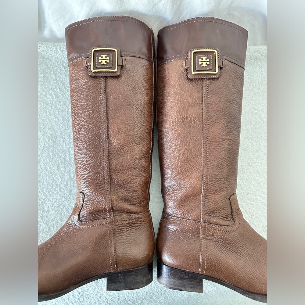 Tory Burch Leather Julian Logo Plaque womens tall Riding Boots‎ size 11 - Picture 8 of 14